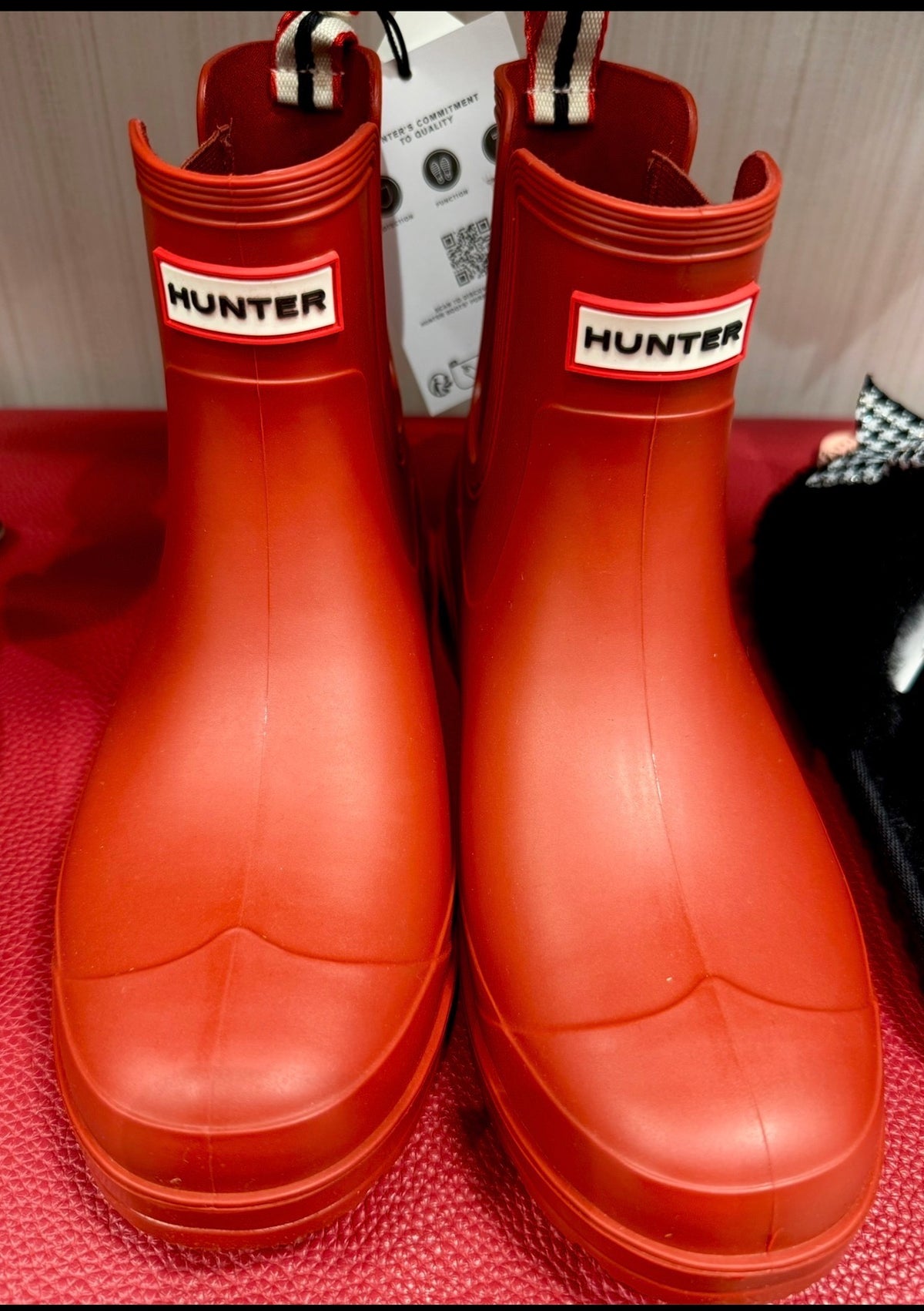Hunter Red Ankle Boots