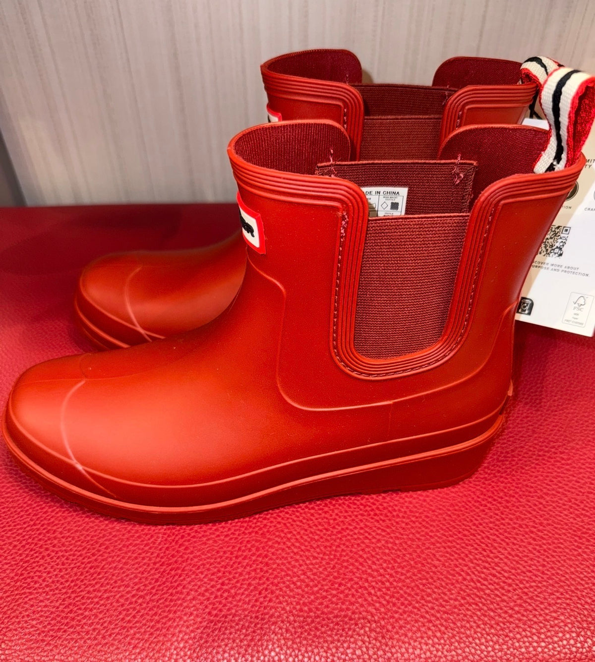 Hunter Red Ankle Boots