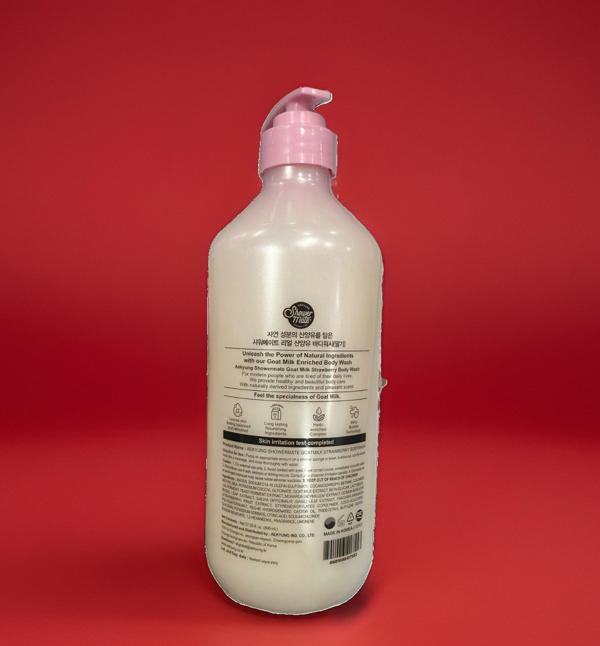 Strawberry Goat Milk Body Wash – Rich Long-Lasting Scent – 27.05 oz