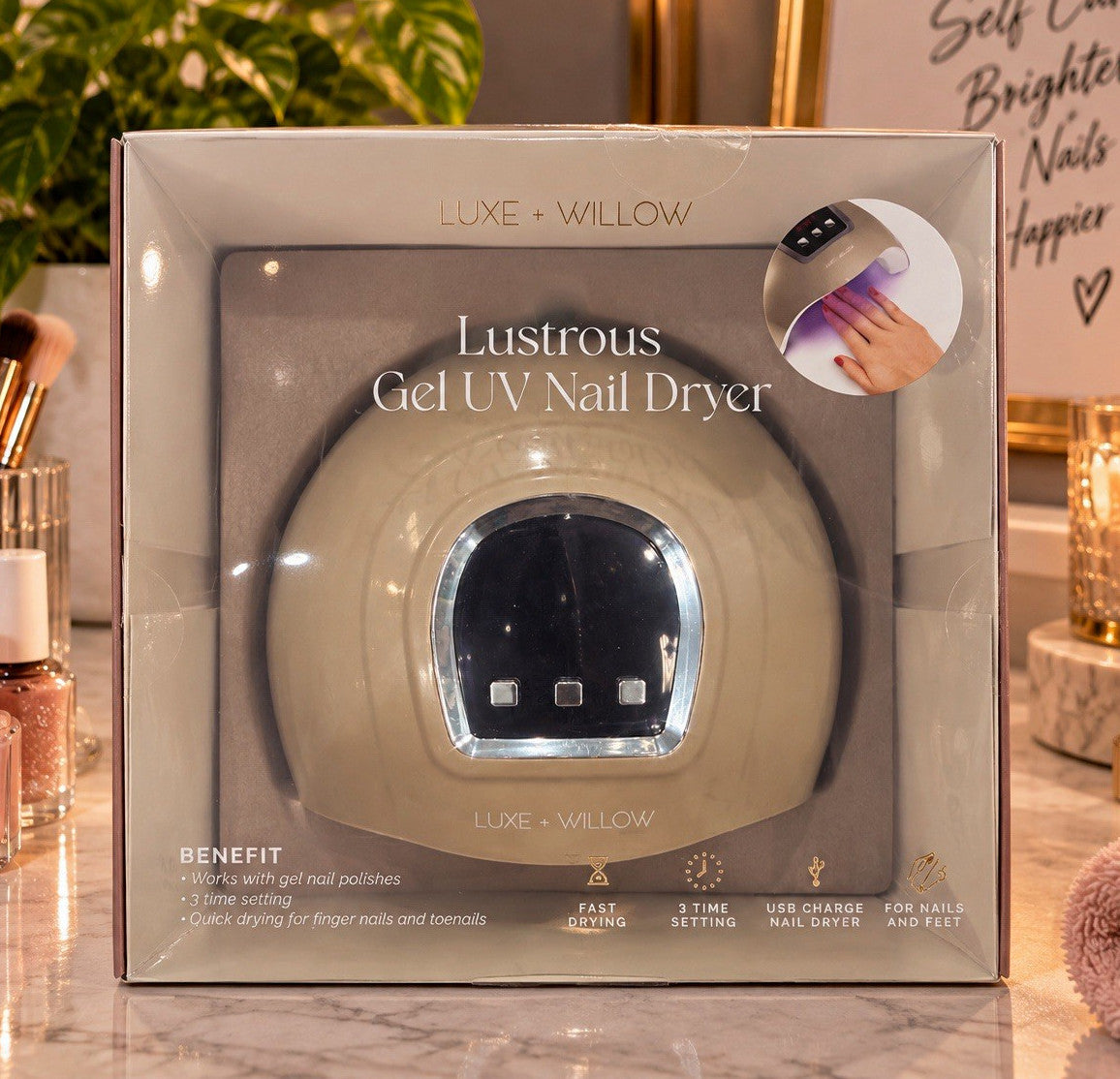Luxe + Willow Lustrous Gel UV Nail Dryer Beige Quick-Dry