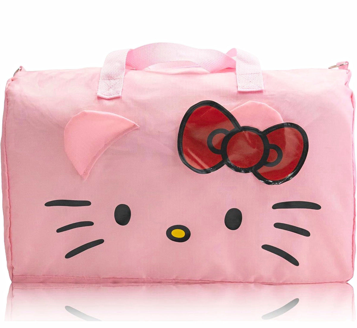 Hello Kitty Pink Foldable Duffle Bag – Travel Weekender Gym Overnight Bag 18”