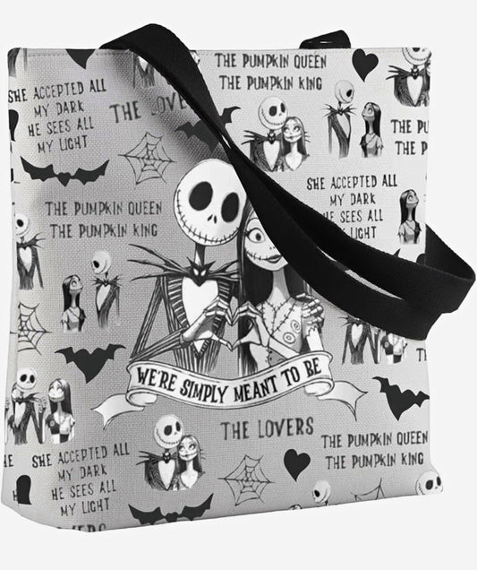 Jack & Sally “Simply Meant to Be” Black & White Tote Bag 🖤