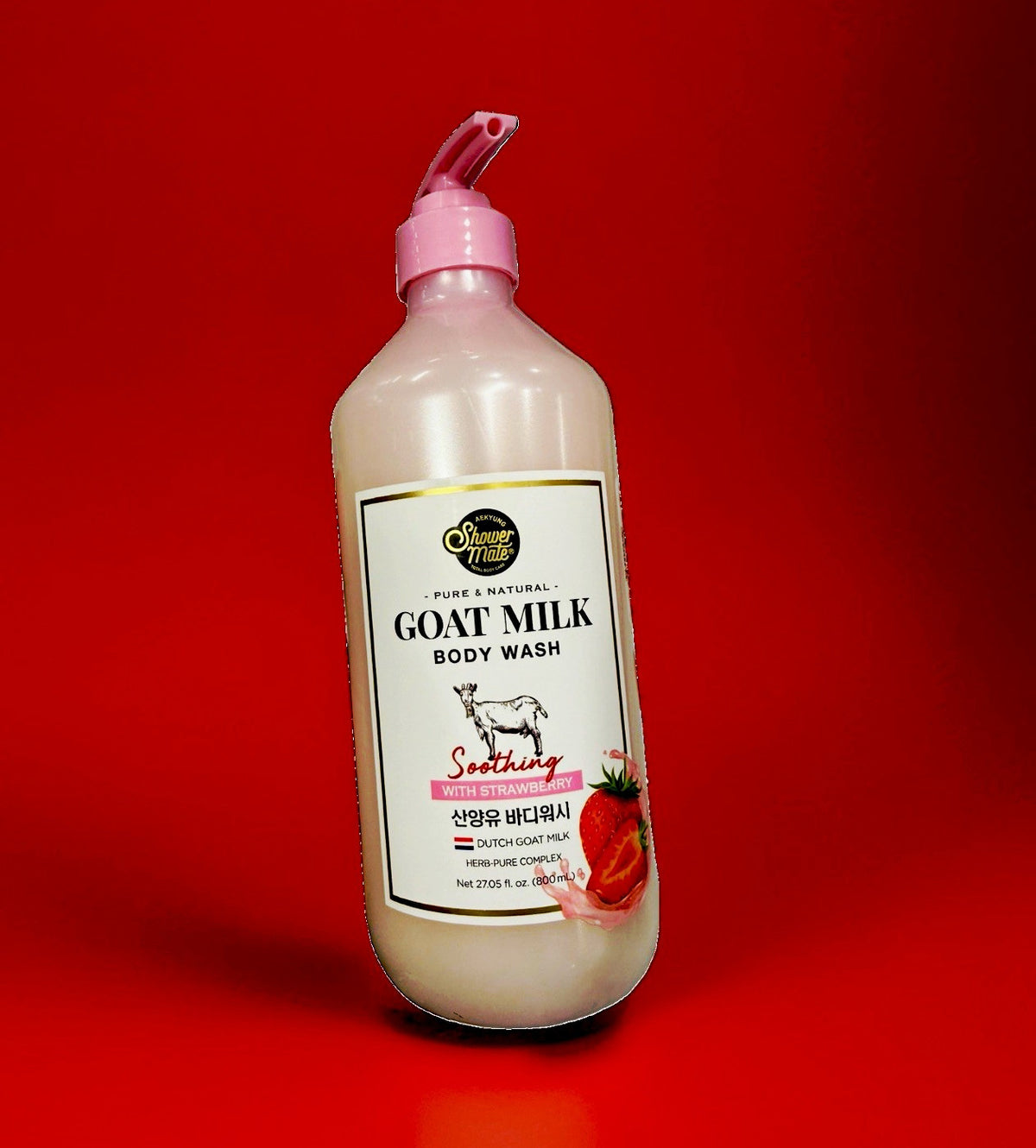 Strawberry Goat Milk Body Wash – Rich Long-Lasting Scent – 27.05 oz