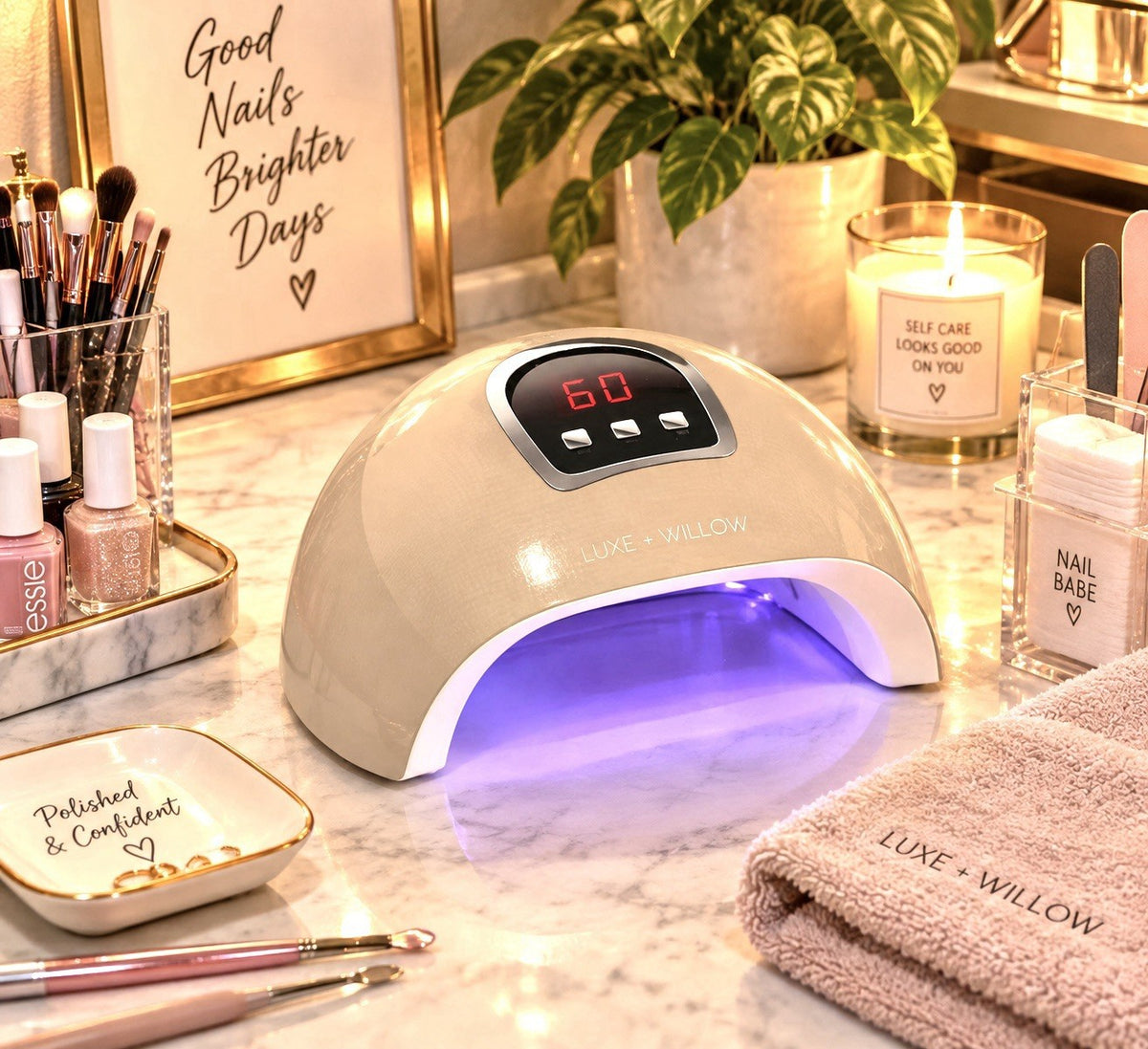 Luxe + Willow Lustrous Gel UV Nail Dryer Beige Quick-Dry
